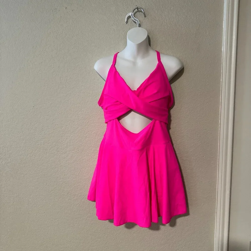 Aimage Hot Pink Skirted One Piece Bathing Swim Suit XXL NWT - Picture 1 of 4